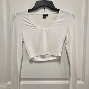 Women's White Crop-top